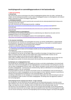 Inschrijvingsrecht en aanmeldingsprocedures in het