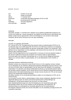 Memo compensatie ziektekosten