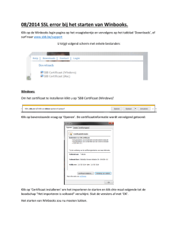 Korte handleiding installatie certificaat 2014