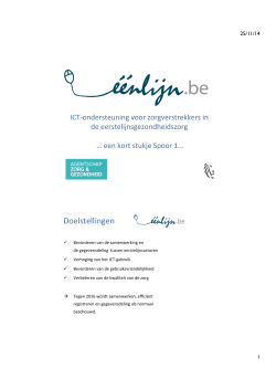 ICT in de huisartsenpraktijk - Vlaams Artsensyndicaat vzw