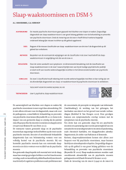 Slaap-waakstoornissen en DSM-5 - Tijdschrift voor Psychiatrie