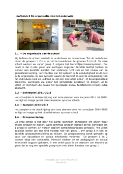 Schoolgids 2014-2015 PCBS De Ark Hoofdstuk 2
