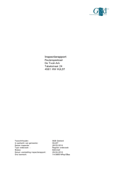 Inspectierapport PSZ De Tivoli-Ark 2014