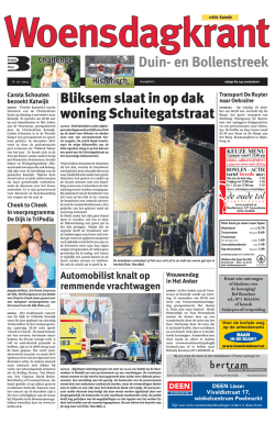 Duin- en Bollenstreek Bliksem slaat in op dak