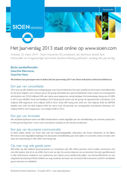 Het Jaarverslag 2013 staat online op www.sioen.com