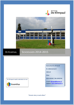Schoolgids De Klimpaal 2014-2015