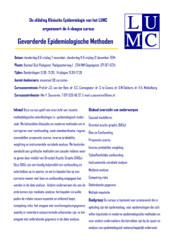 Gevorderde Epidemiologische Methoden- folder 2014