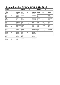 Groepsindeling 29 november 2014