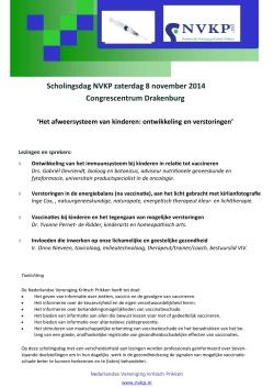 Folder Scholingsdag 2014 - Nederlandse Vereniging Kritisch Prikken