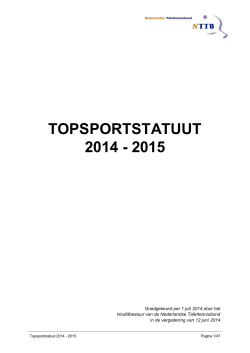 Topsportstatuut 2014-2015