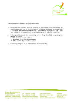 Garantieregeling RVS boilers van De Jong Gorredijk • Onze