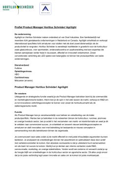 Profiel Product Manager Hortilux Schr&eacute;der/ Agrilight Product