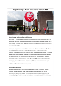 Regio Groningen-Assen - nieuwsbrief februari 2014