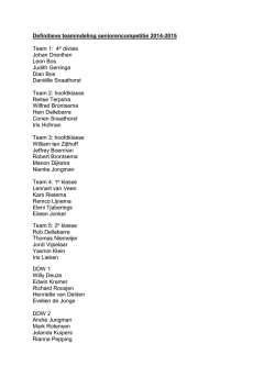 Indeling van de senioren teams 2014-2015