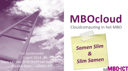 presentatie MBOcloud CvI 2014-04-3 - saMBO-ICT