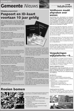 Gemeentenieuws 29 januari 2014 - Veldhovens Ondernemers Contact