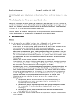 Drank- en Horecawet zoals die sinds 01-01-2015 luidt