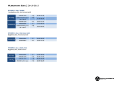 Uurroosters dans | 2014-2015