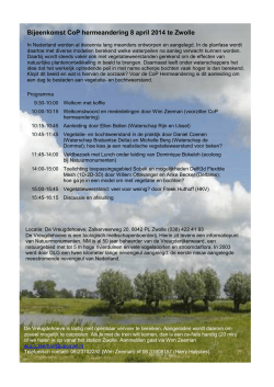 Bijeenkomst CoP hermeandering 8 april 2014 te Zwolle