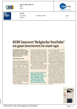 RTBF lanceert BelgischeYouTube