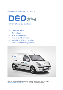 Fuel Cell doorbraak: de DEO FCEV 2.1 Waterstofauto