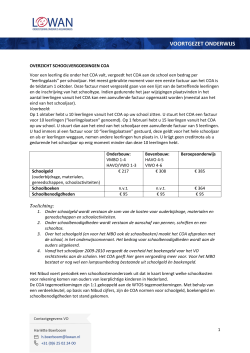 Update vergoedingen COA (pdf)