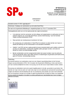 Amendement SP Opvang Asielzoekers Swerfrust