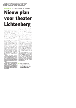 Nieuw plan voor theater Lichtenberg Nieuw plan