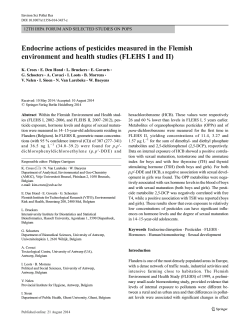 Endocrine actions of pesticides measured in the Flemish