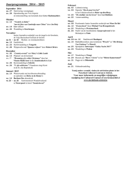 Jaarprogramma 2014-2015