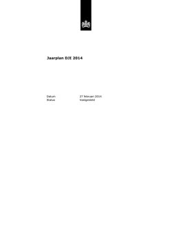 Jaarplan DJI 2014 - Dienst Justiti&euml;le Inrichtingen (DJI) | Dienst