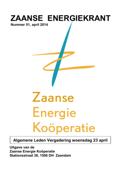 ZEkrant 51 apr 2014 - Zaanse Energie Koöperatie