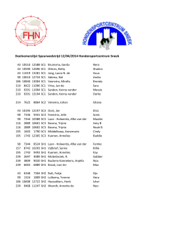 Deelnemerslijst Speurwedstrijd 12/04/2014 Hondensportcentrum