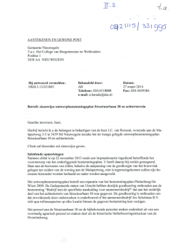 II-2 De brief dd 27-03-14 van DAS mr. A. Barada betr. zienswijze