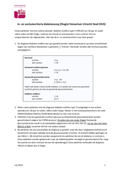 In- en exclusiecriteria diabeteszorg (Diagis
