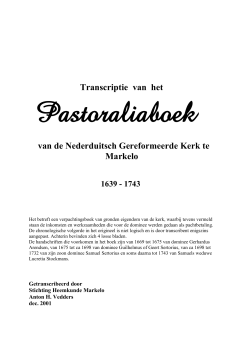 1639-1743 Pastoraliaboek
