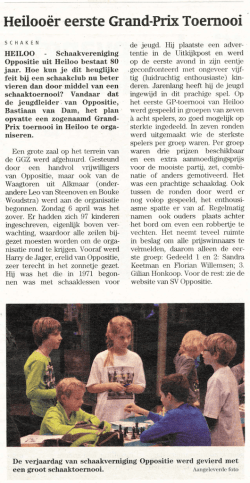 Heiloo&euml;r eerste Grand-Prix Toernooi