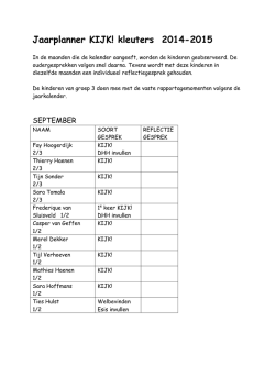Jaarplanner KIJK 2014 2015 voor ouders