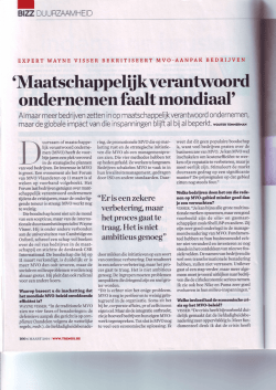 Interview met Wayne Visser in Trends van 6