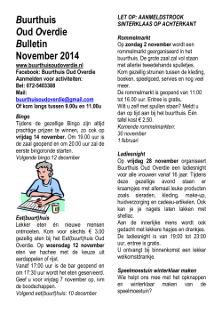 Buurthuis Oud Overdie Bulletin November 2014