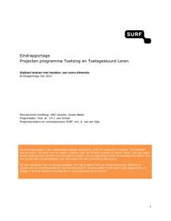Eindrapportage Projecten programma Toetsing en