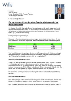 Eerste Kamer akkoord met de fiscale wijzigingen in het