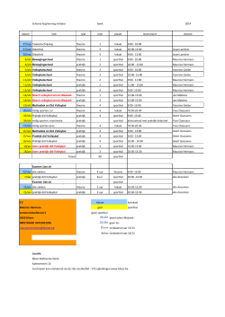 Schema lesplanning Initiator Genk 2014 datum VAK wat