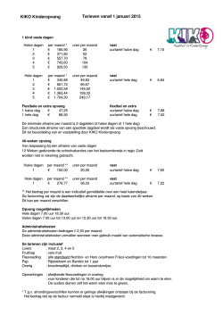Tarieven KIKO vanaf 1 januari 2015 DEFINITIEF incl. 40 wk halve
