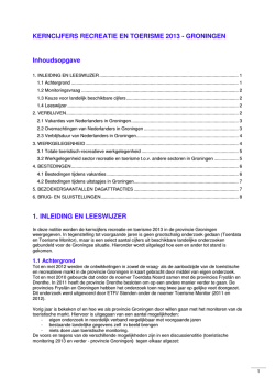 Kerncijfers Recreatie en Toerisme 2013