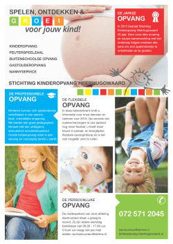 Tarievenkrant 2015 - Stichting Kinderopvang Heerhugowaard