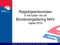 Highlights activiteiten NHV 2013-2014