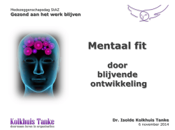 Isolde Kolkhuis Tanke: Mentaal fit door blijvende ontwikkeling