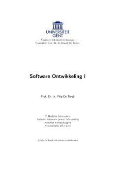 Software Ontwikkeling I