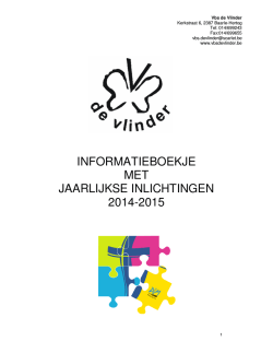 informatieboekje met jaarlijkse inlichtingen 2014